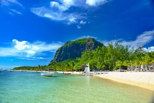 Mauritius beach and mountain